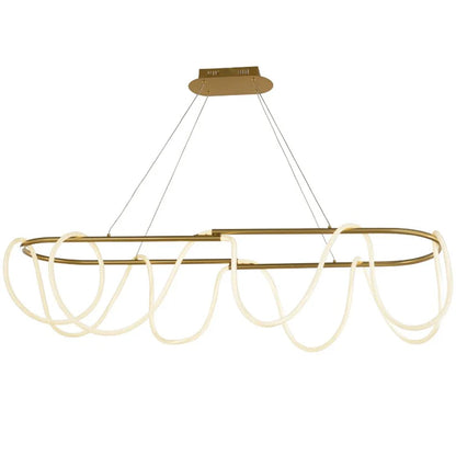 Oval LED Rope Light Pendant Satin Brass