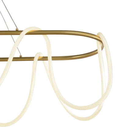 Oval LED Rope Light Pendant Satin Brass
