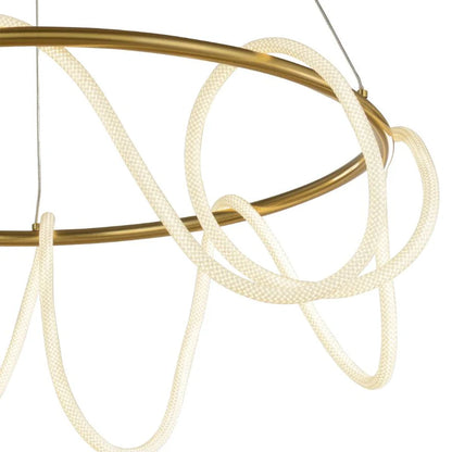 Round LED Rope Light Pendant Satin Brass