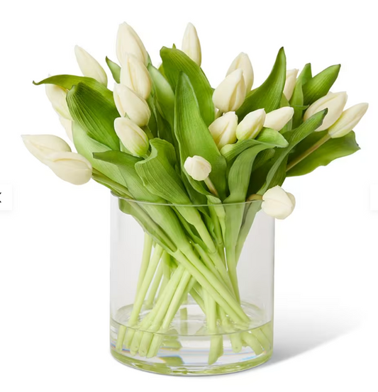 Tulip Bud White - 31 x 31 x 31cm
