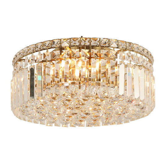 Rotondo Medium 40cm Flush 5 Light Crystal Satin Brass