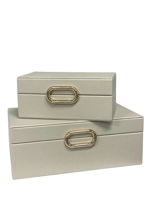Cream Pebble Textured Decor Box