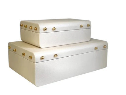 Cream Gold Studded Decor Box