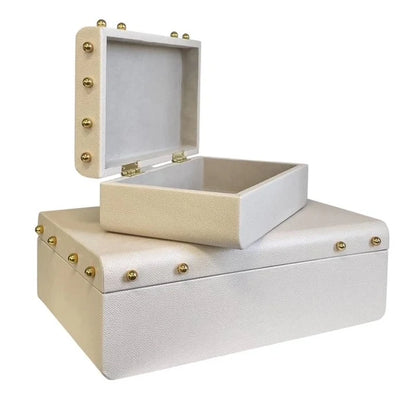 Cream Gold Studded Decor Box