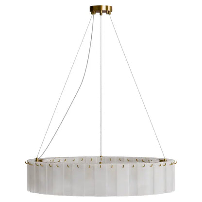 Calibo Mirage 18 Light Alabaster Stone 800mm Round Pendant | Brass