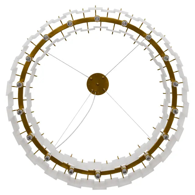Calibo Mirage 18 Light Alabaster Stone 800mm Round Pendant | Brass