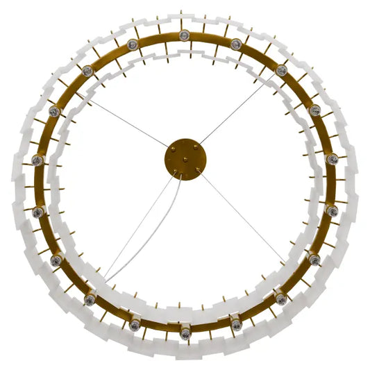 Calibo Mirage 18 Light Alabaster Stone 800mm Round Pendant | Brass
