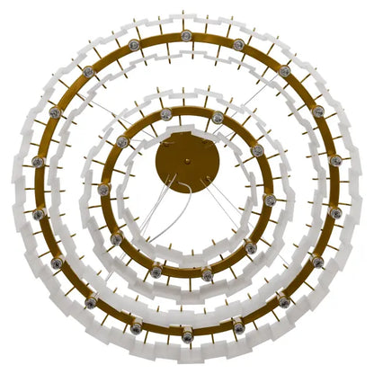 Calibo Mirage 28 Light Tiered Alabaster Stone Round Pendant | Brass