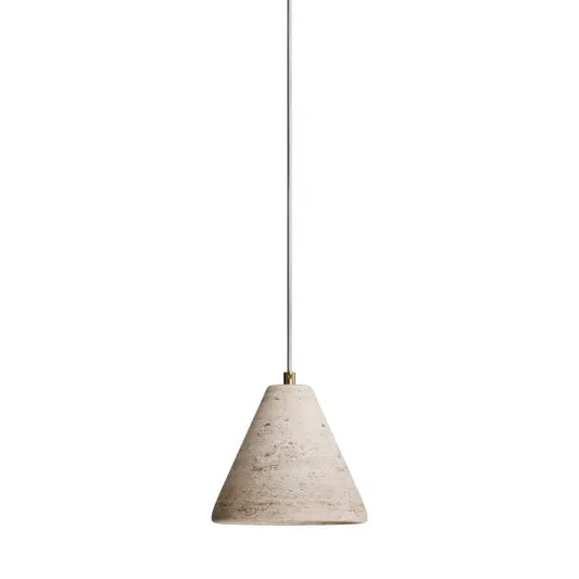 Calibo Orville Modern Travertine Stone Cone Pendant - Natural