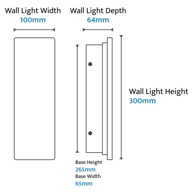 Calibo Orville 300mm Slim Travertine Wall Light IP65