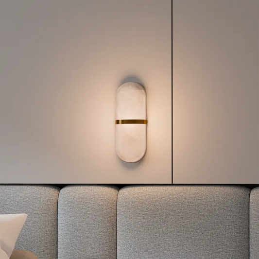 Calibo Bower Alabaster Stone Capsule Wall Light