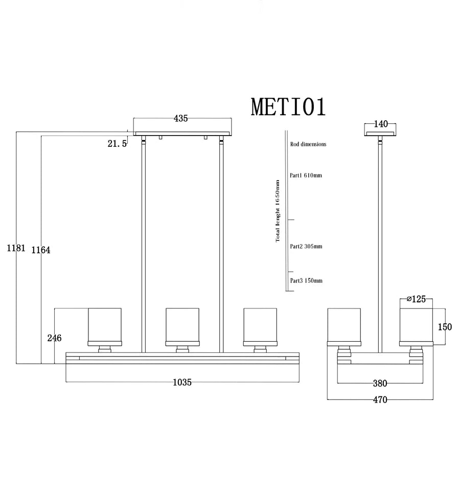 Meti 6 Light Pendant