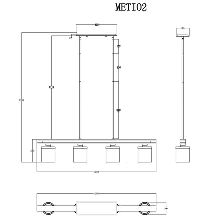 Meti 4 Light Pendant