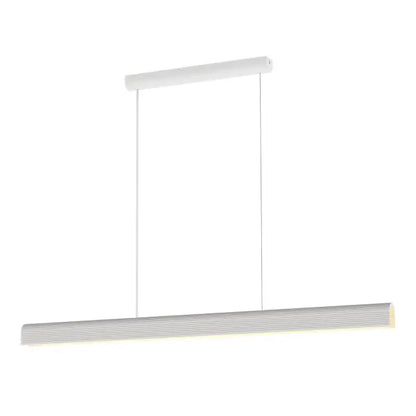 Calibo Munia Sculptural Ribbed LED Linear Pendant with Paintable Gypsum Surface | White