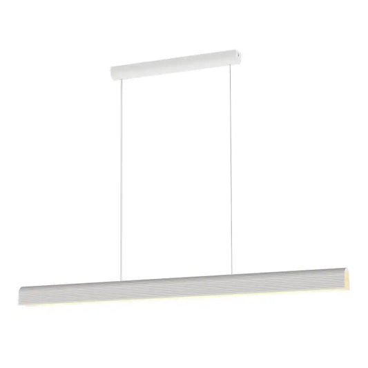 Calibo Munia Sculptural Ribbed LED Linear Pendant with Paintable Gypsum Surface | White