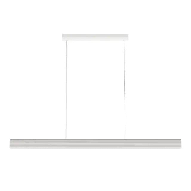 Calibo Munia Sculptural Ribbed LED Linear Pendant with Paintable Gypsum Surface | White