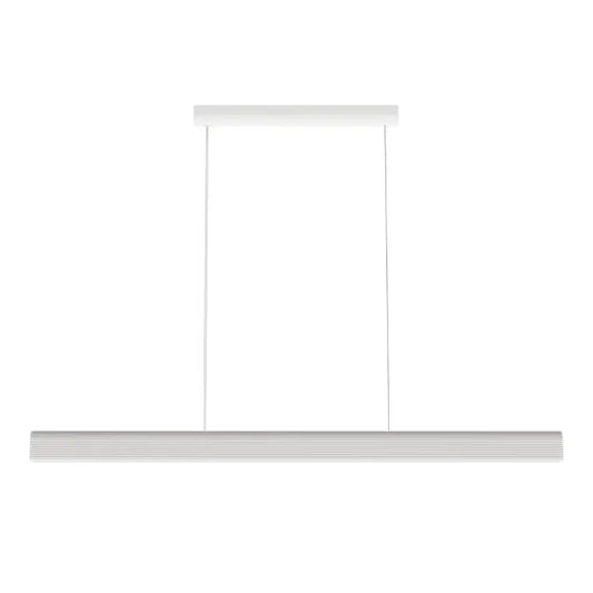 Calibo Munia Sculptural Ribbed LED Linear Pendant with Paintable Gypsum Surface | White