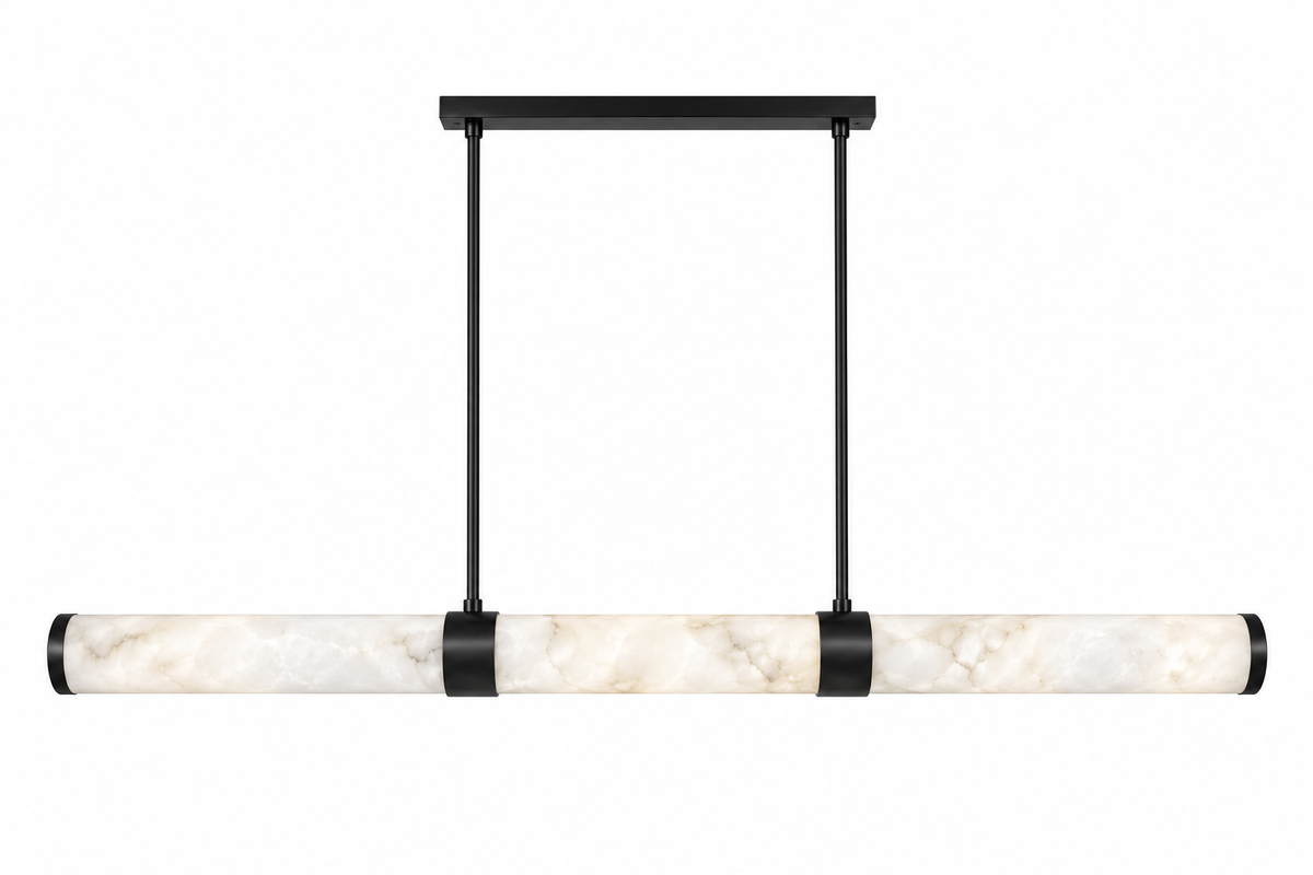 Sofia Spanish Alabaster Stone Bar Pendant 80mm DIA 1200mm & 1500mm