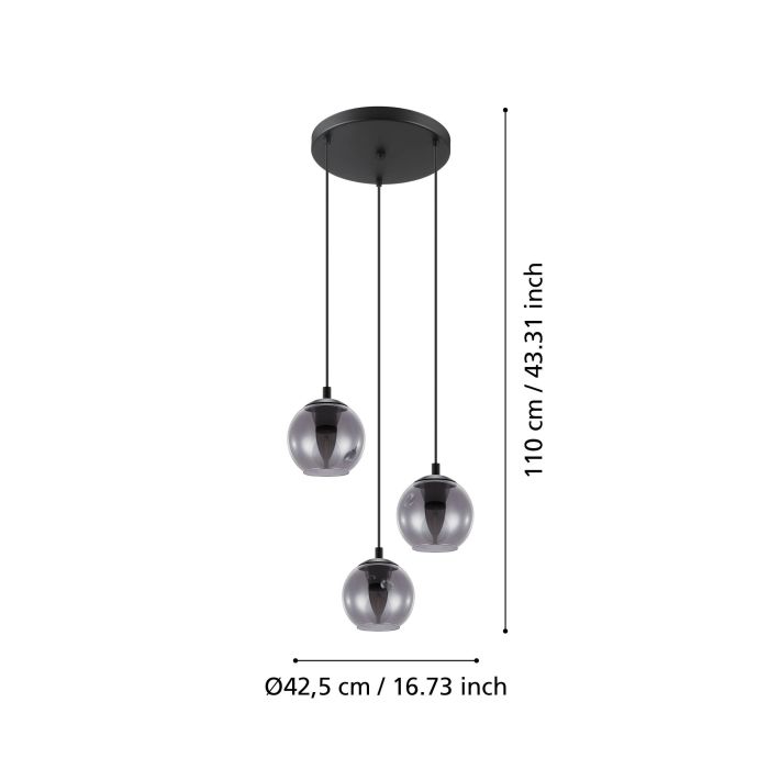 Ariscani 3 Light Drop Glass Pendant