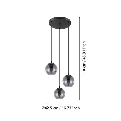 Ariscani 3 Light Drop Glass Pendant