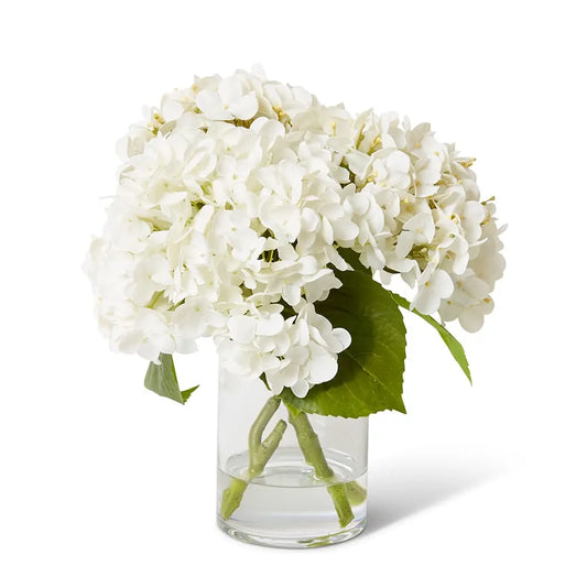 Hydrangea Mix White/Clear - 18 x 18 x 30cm