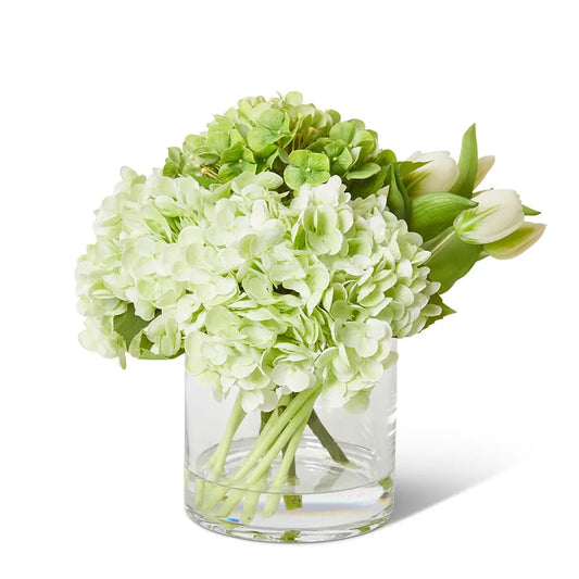 Hydrangea Tulip Mix Green White/Clear