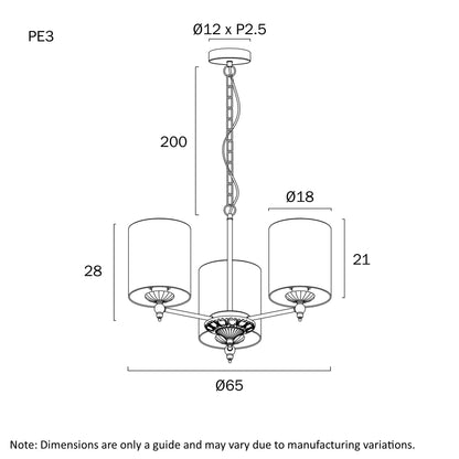 Argos 3 Light Pendant with Shades