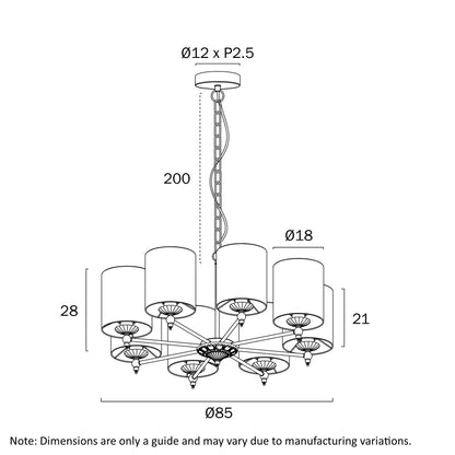 Argos 8 Light Pendant with Shades