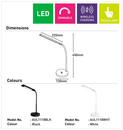Zane LED Wireless Charging Task Lamp