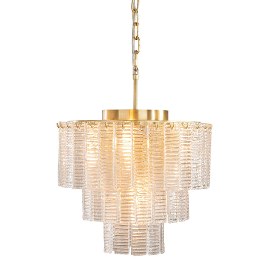 Alara 5 Light Chandelier Satin Brass - Convertible Flush Mount