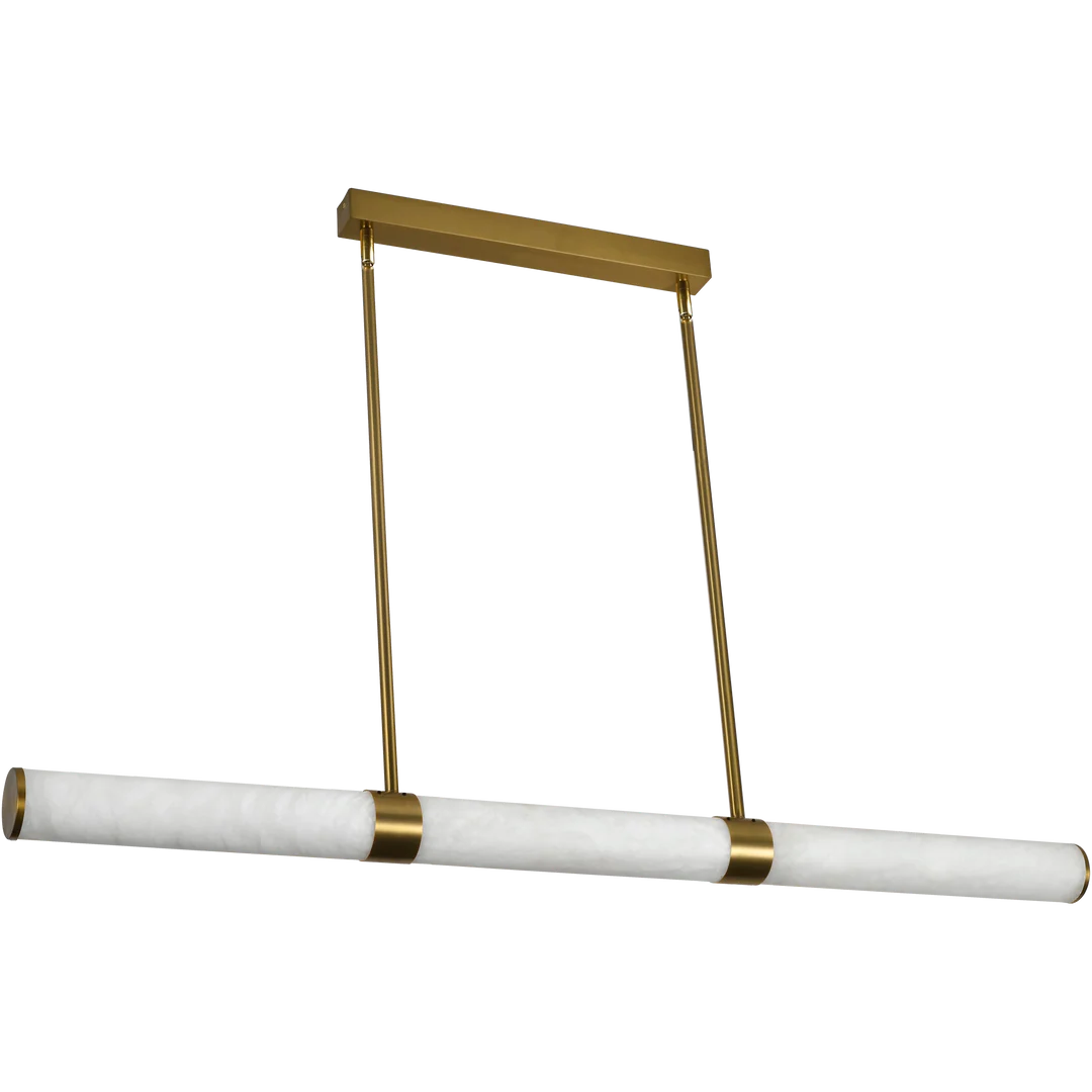 Calibo Bower Modern Alabaster Stone 1232mm Linear Pendant Light | Brass