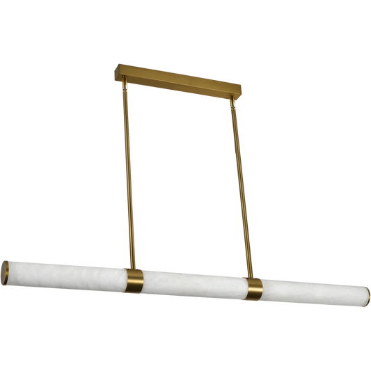 Calibo Bower Modern Alabaster Stone 1232mm Linear Pendant Light | Brass