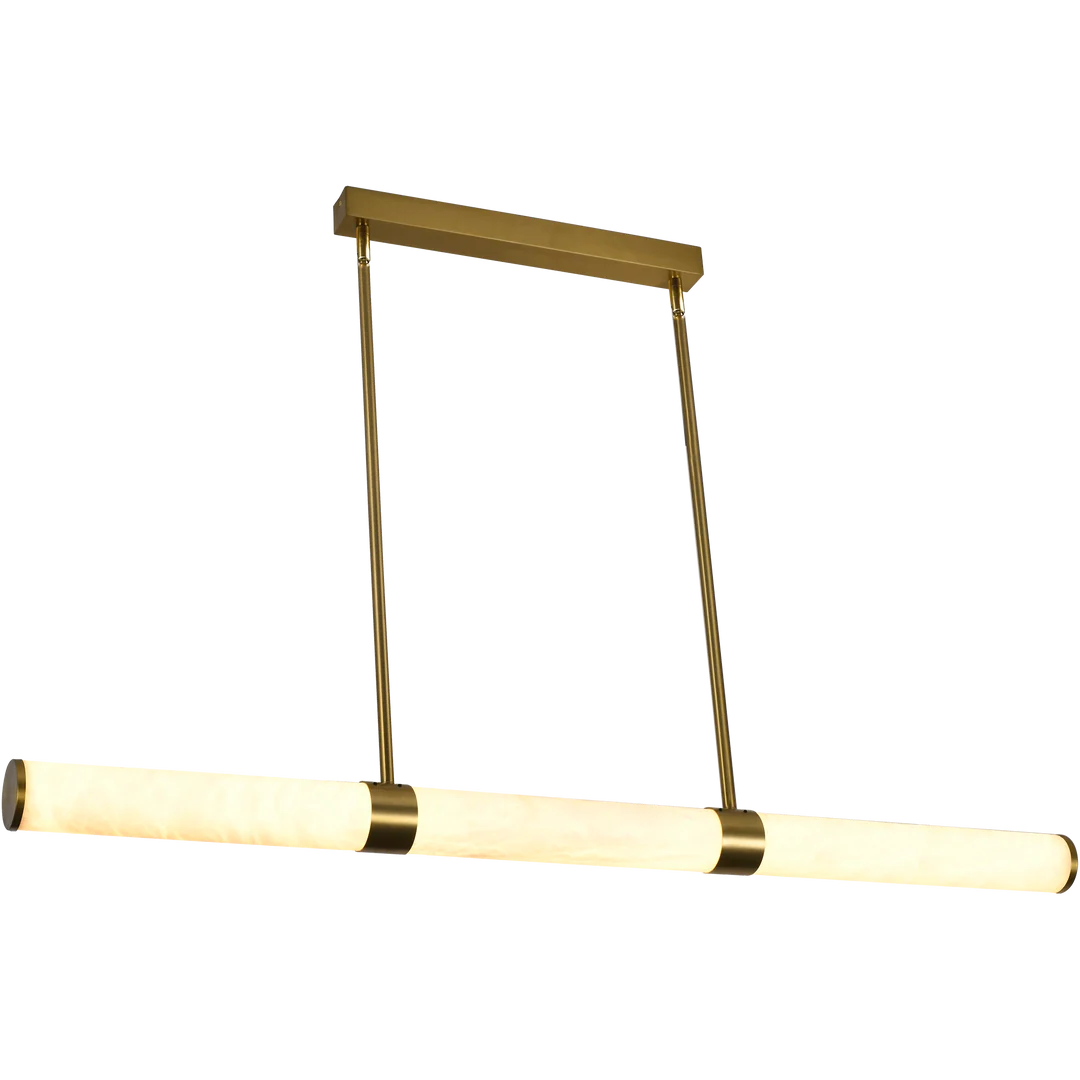 Calibo Bower Modern Alabaster Stone 1232mm Linear Pendant Light | Brass