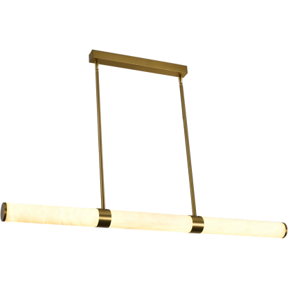 Calibo Bower Modern Alabaster Stone 1232mm Linear Pendant Light | Brass