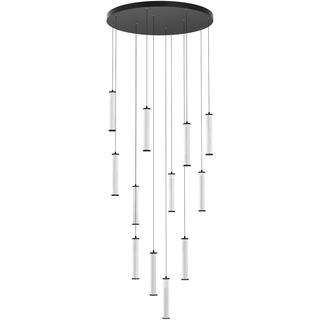 Calibo Charm Modern Fluted 12 Light Cluster Pendant Light