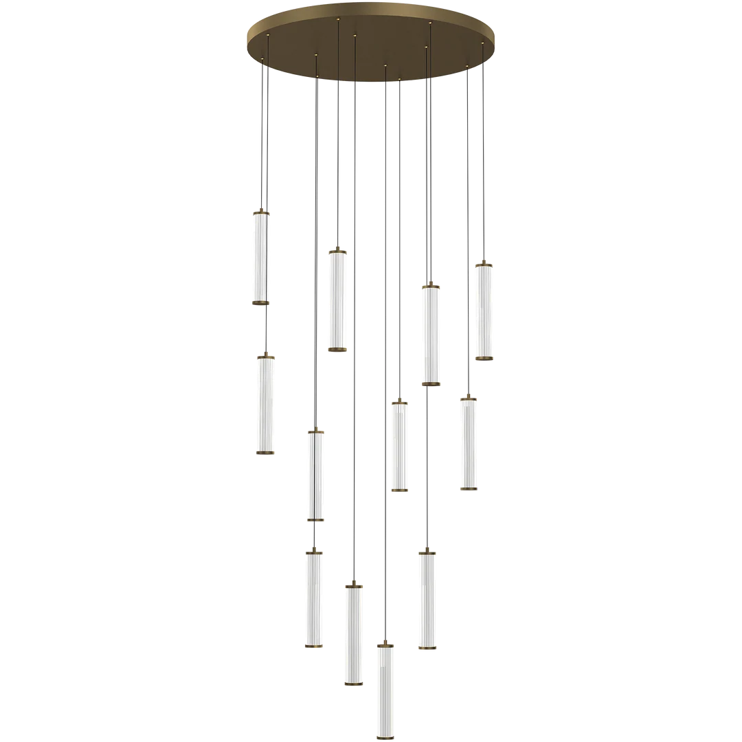 Calibo Charm Modern Fluted 12 Light Cluster Pendant Light
