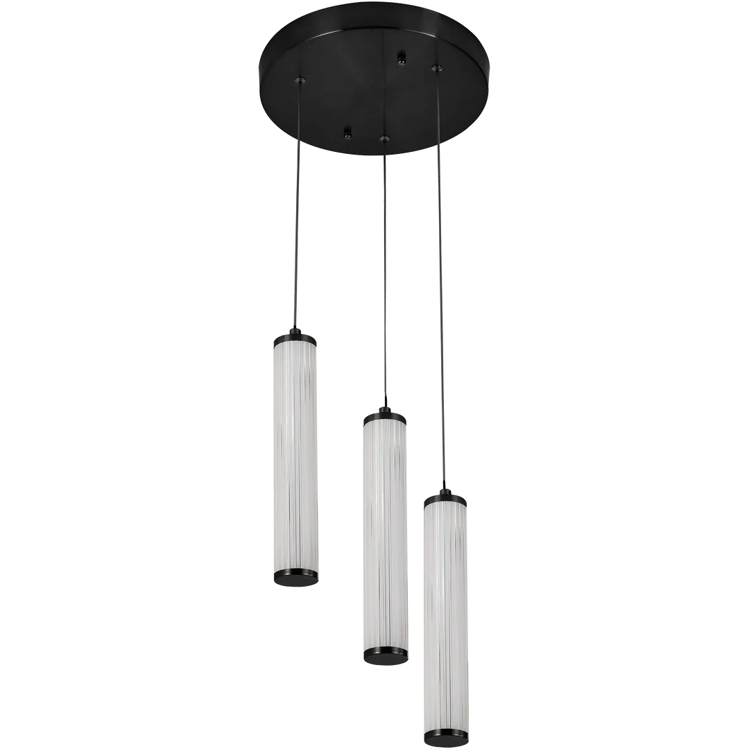 Calibo Charm Modern Fluted 3 Light Cluster Pendant
