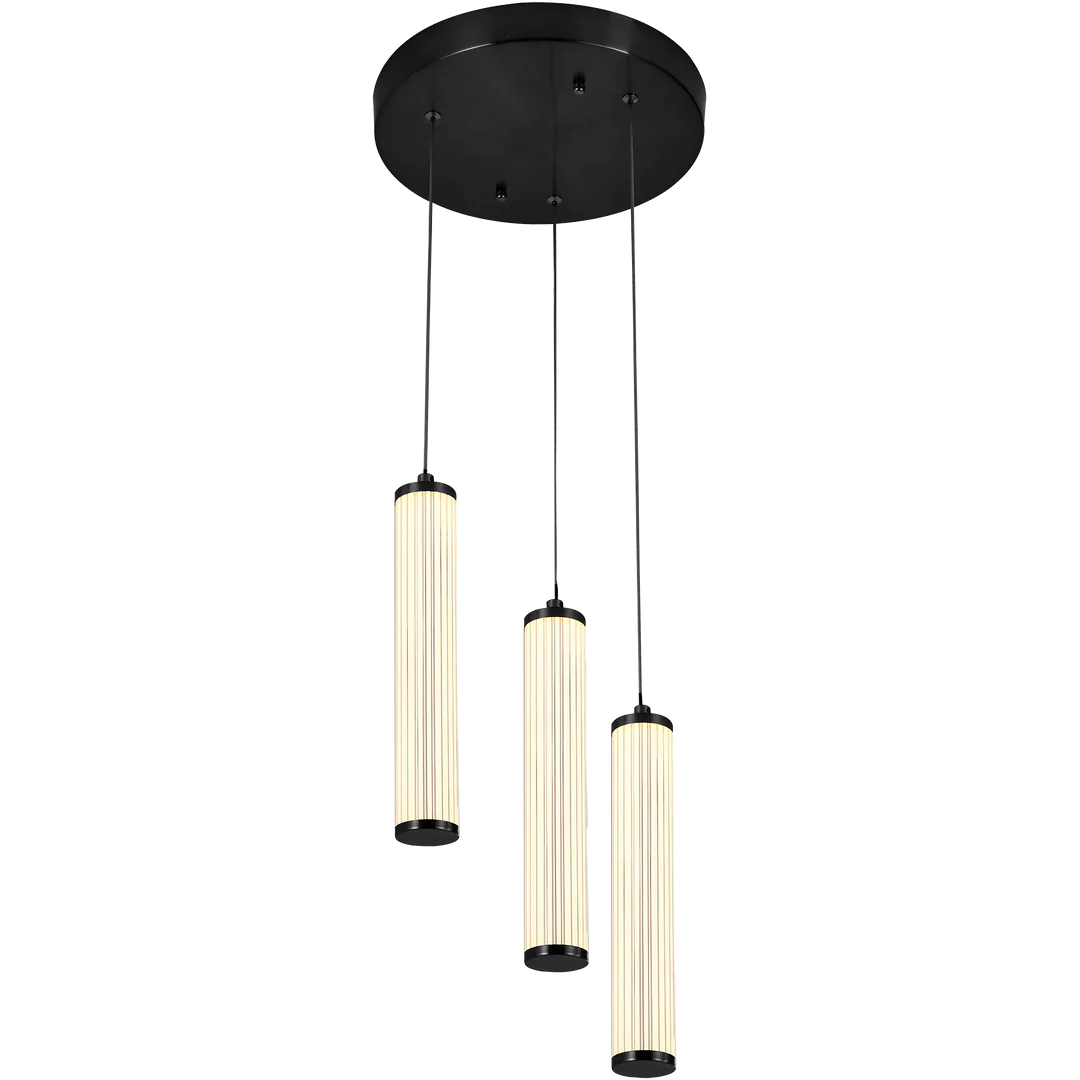 Calibo Charm Modern Fluted 3 Light Cluster Pendant