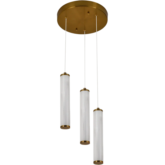 Calibo Charm Modern Fluted 3 Light Cluster Pendant
