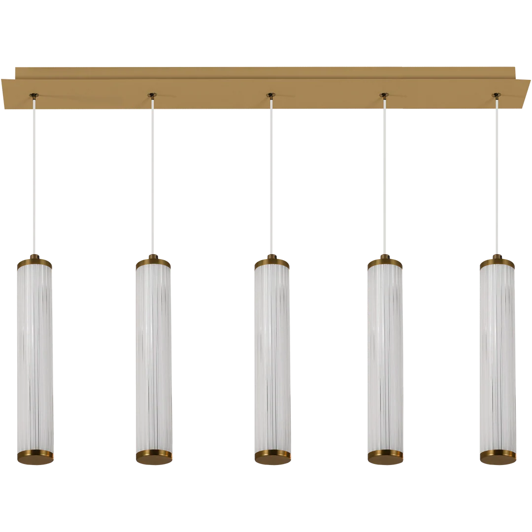 Calibo Charm Modern Fluted 5 Light Linear Pendant