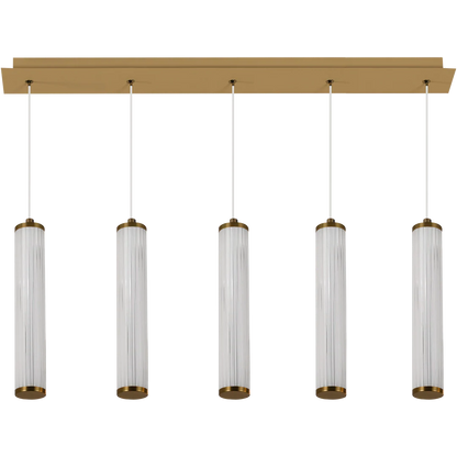 Calibo Charm Modern Fluted 5 Light Linear Pendant