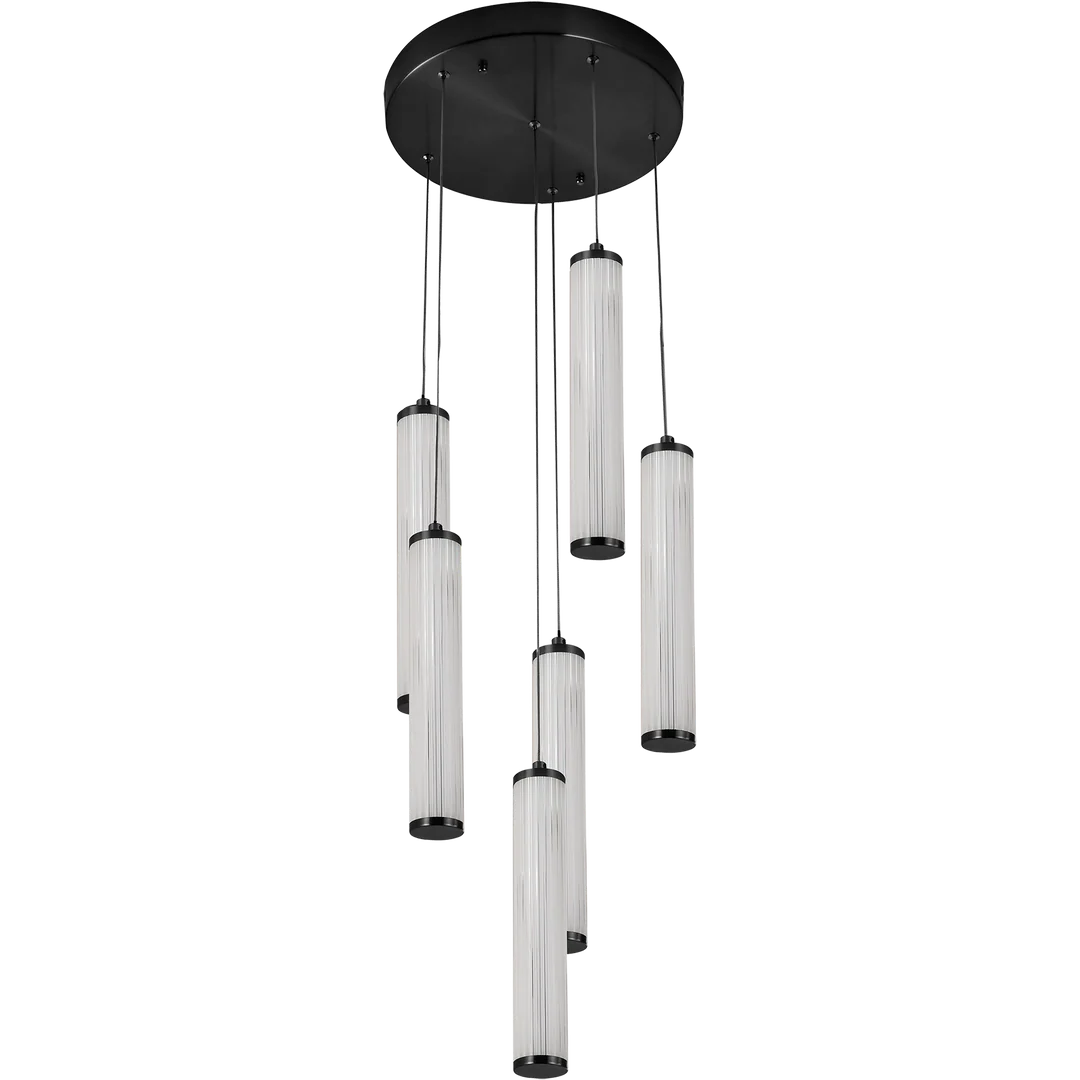 Calibo Charm Modern Fluted 6 Light Cluster Pendant