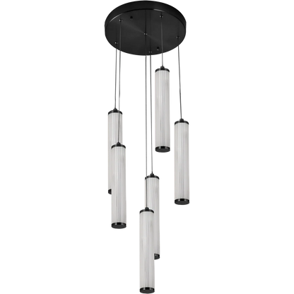 Calibo Charm Modern Fluted 6 Light Cluster Pendant