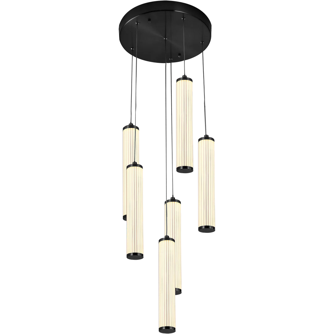 Calibo Charm Modern Fluted 6 Light Cluster Pendant
