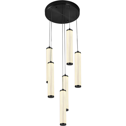 Calibo Charm Modern Fluted 6 Light Cluster Pendant