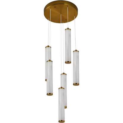 Calibo Charm Modern Fluted 6 Light Cluster Pendant