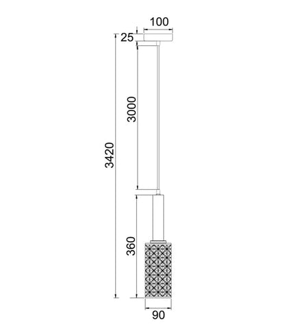 Cleo Oblong Glass Pendant