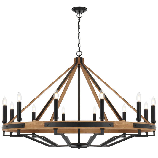 Darien 12 Light Wooden Pendant
