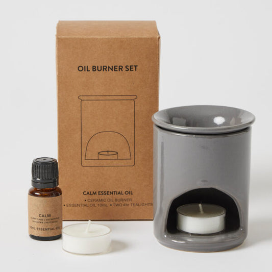 Ritual Oil Burner Gift Set Grey