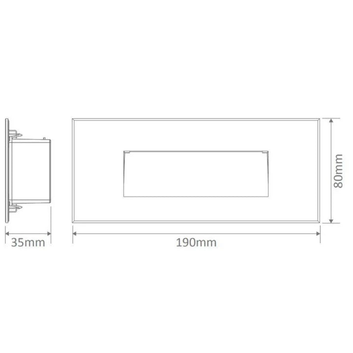 Zone 5 Frosted Glass Rectangle LED Step Light